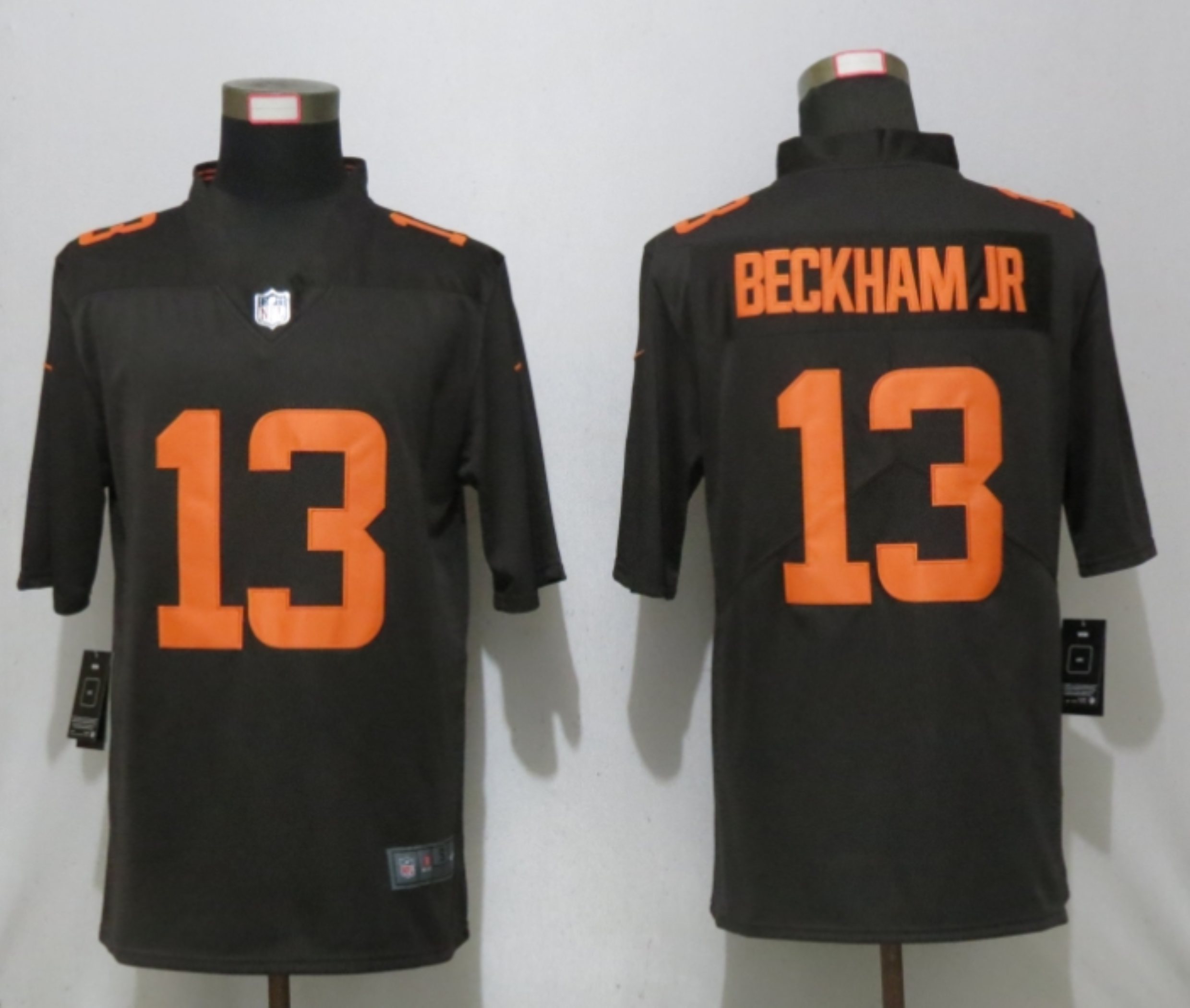 Men New Nike Cleveland Browns 13 Beckham jr Brown lternate Vapor Limited Jersey